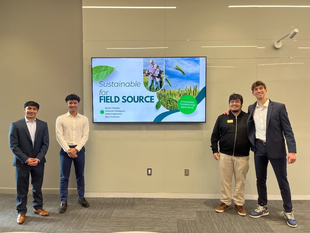 Marquette students presenting at the Accenture case competition